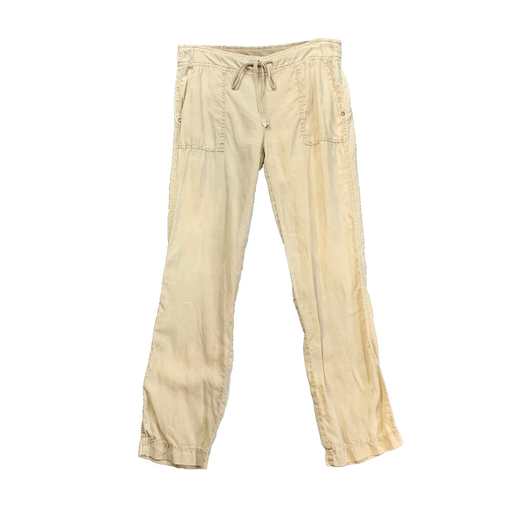 Michael Stars Pants Womens Extra Small Beige Linen Drawstring Lightweight Relax